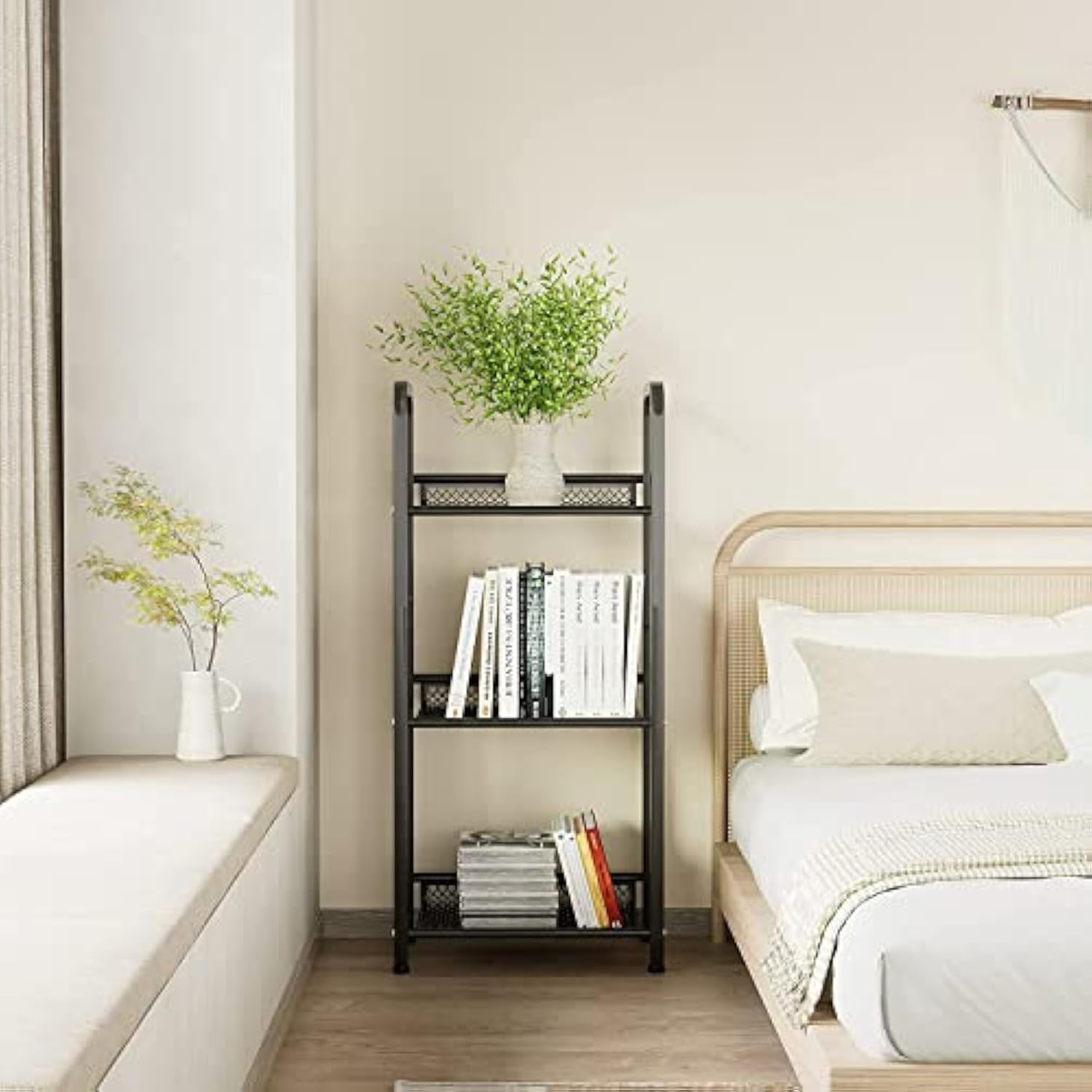 거실을 위한 독립형 수납랙 메탈 책장