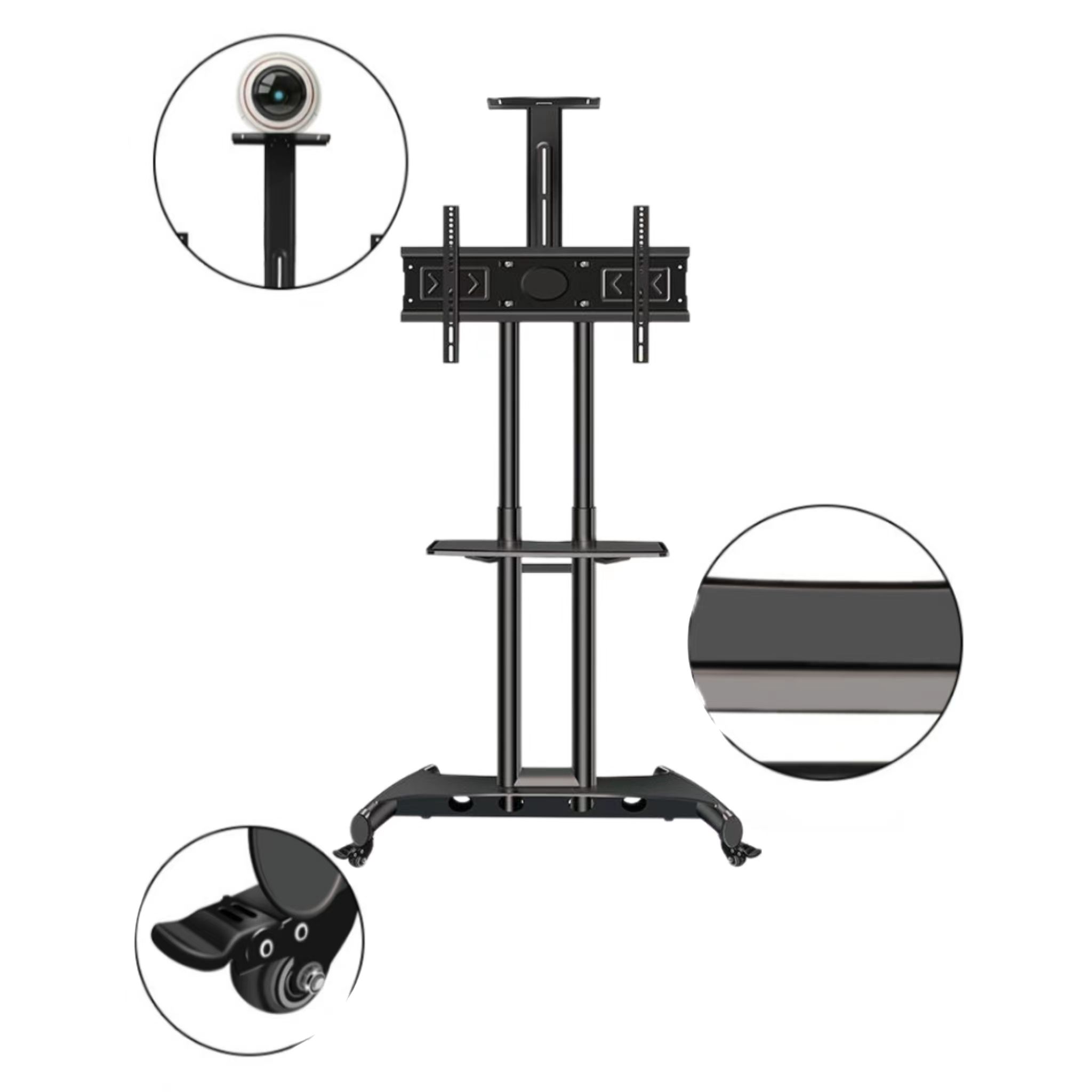바퀴가 달린 금속 조절 가능한 탈착식 Tv 스탠드