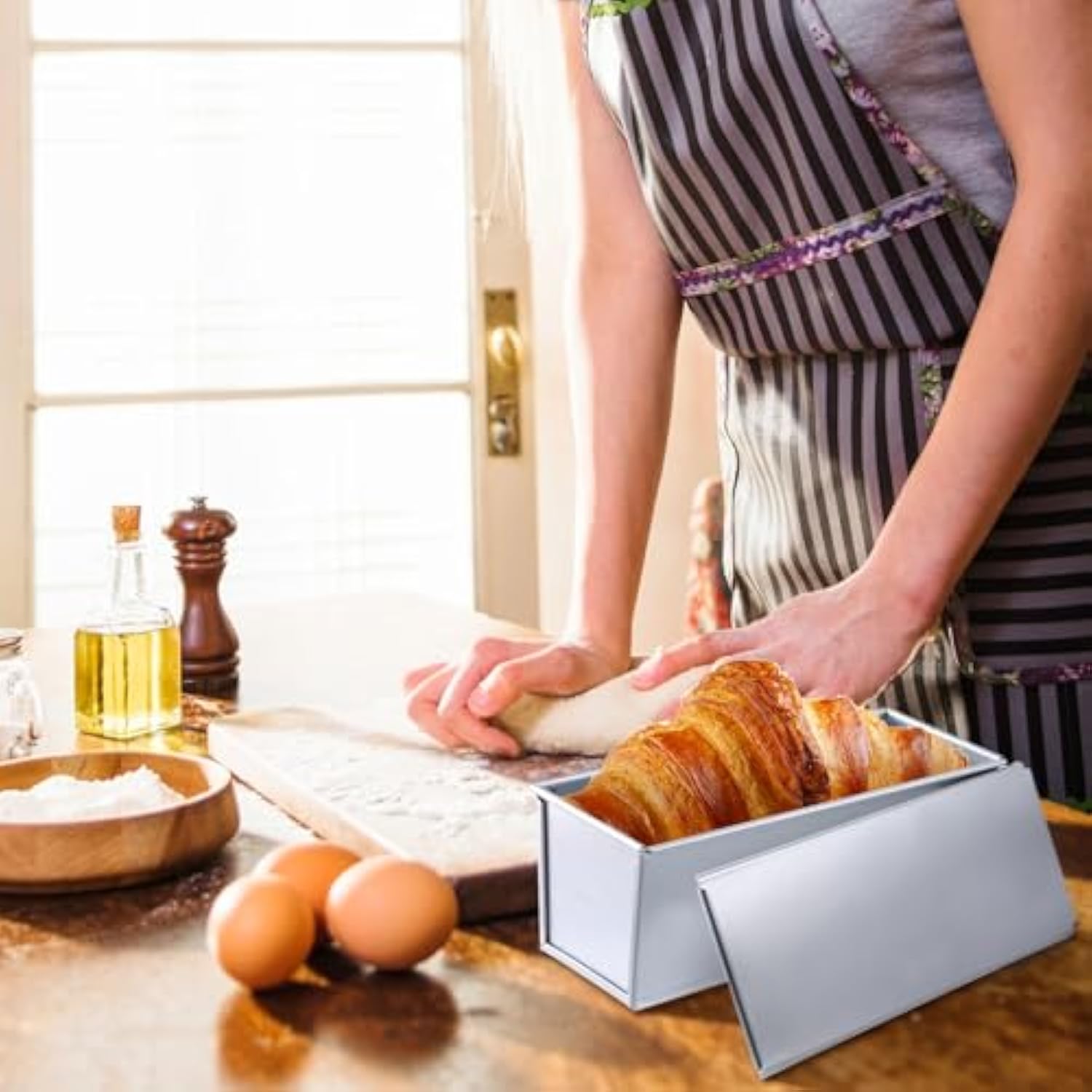 빵 덩어리 팬-부엌 저장을위한 스테인레스 스틸 빵 상자