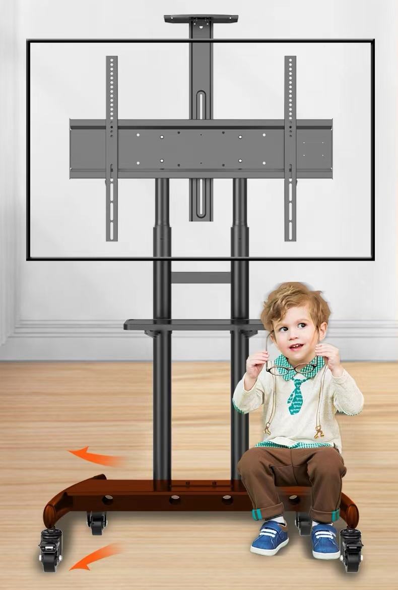 바퀴가 달린 금속 조절 가능한 탈착식 Tv 스탠드