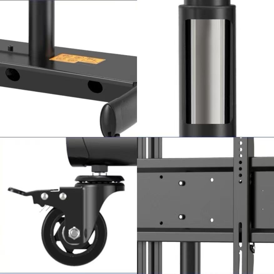 바퀴가 달린 금속 조절 가능한 탈착식 Tv 스탠드