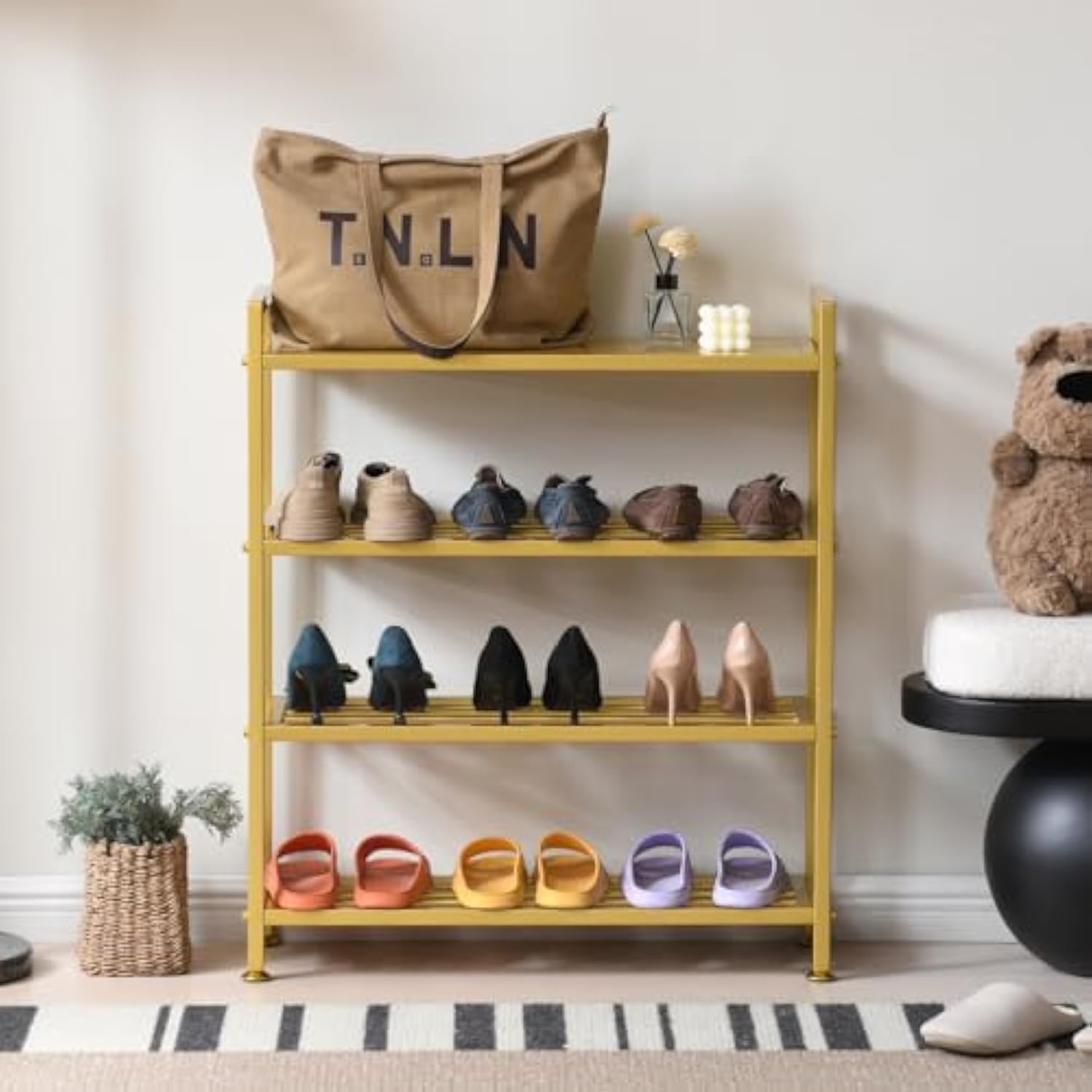 가정 복도를위한 다층 금속 가정 신발 선반
