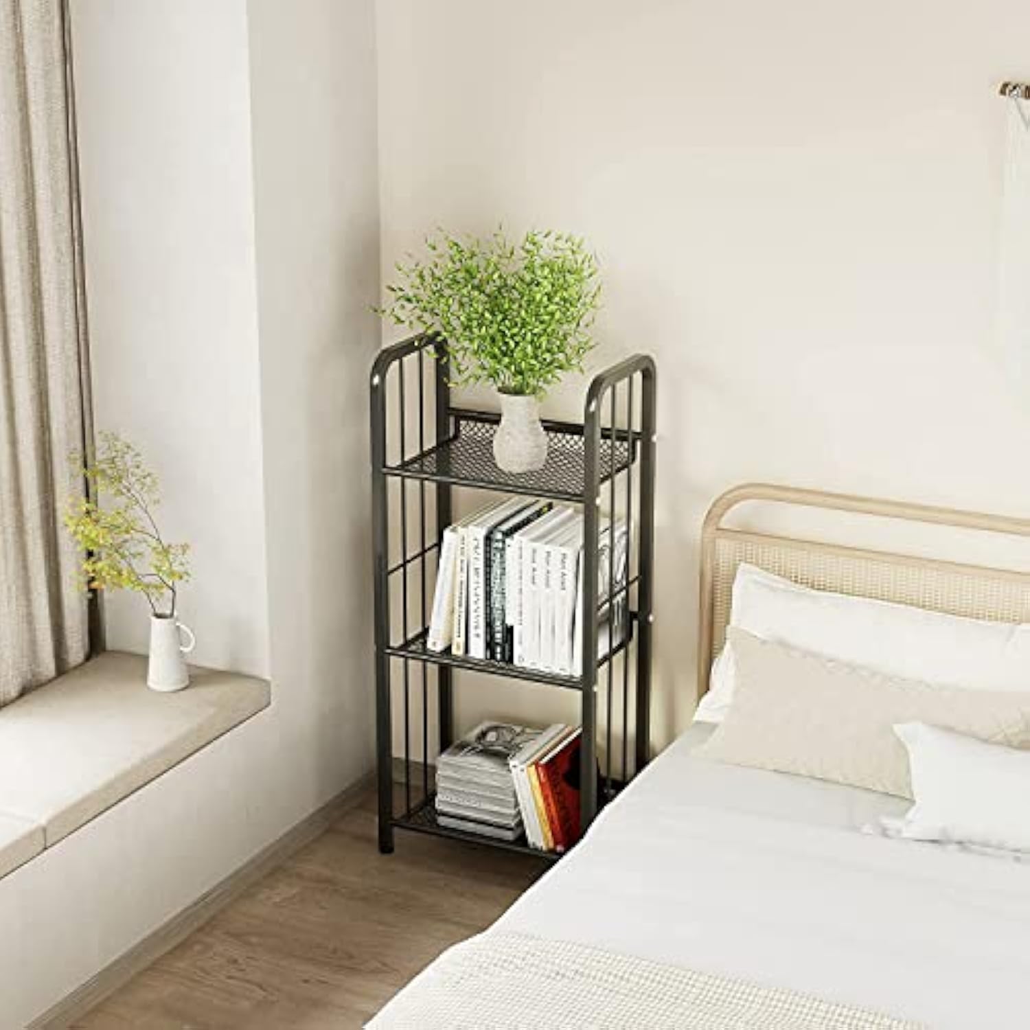 거실을 위한 독립형 수납랙 메탈 책장